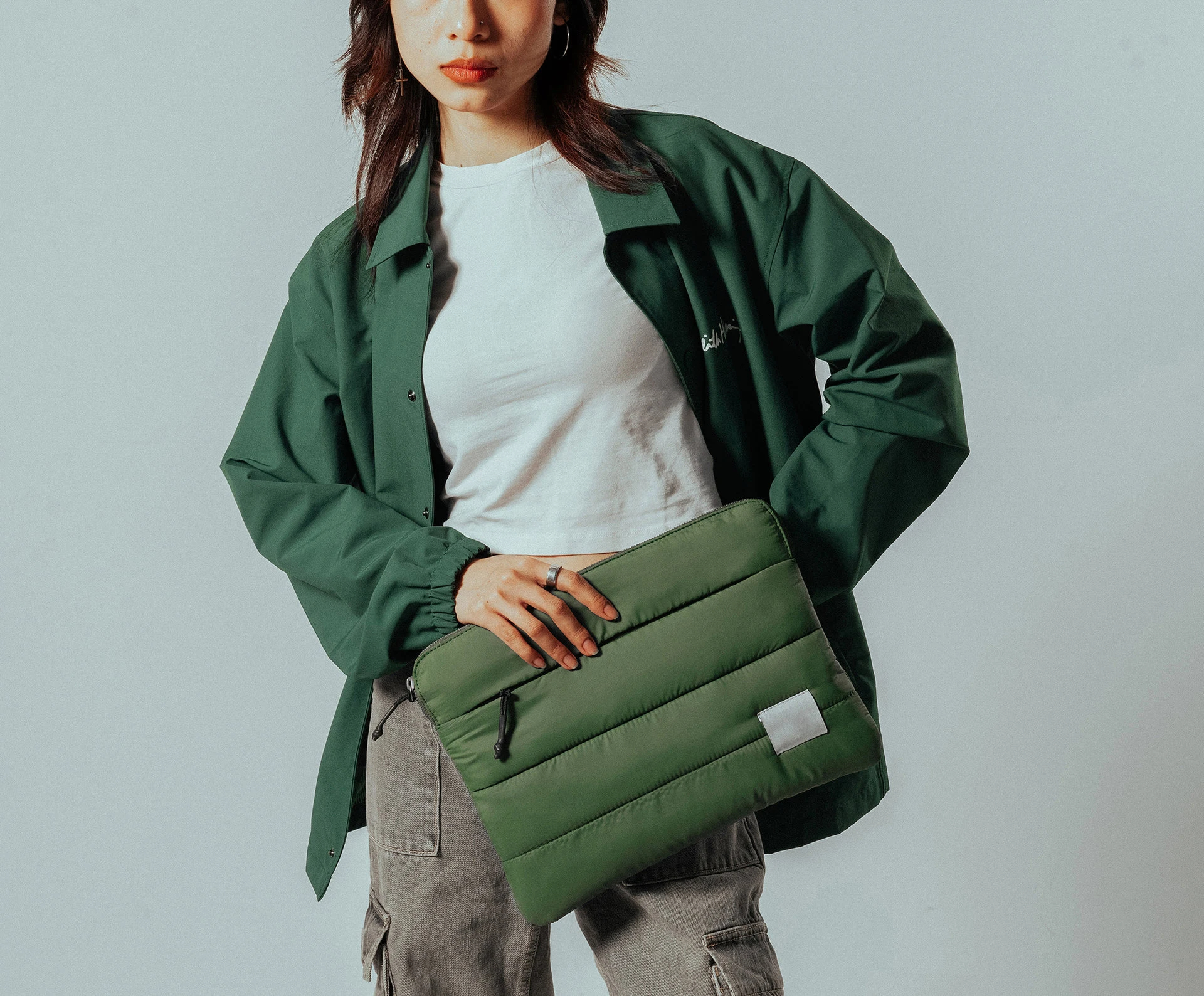 Manufacturers Custom With Logo Slim Lightweight Soft Premium Quilted Padding Puff Puffy Puffer Laptop Sleeve Cover Case Bags - Image 8