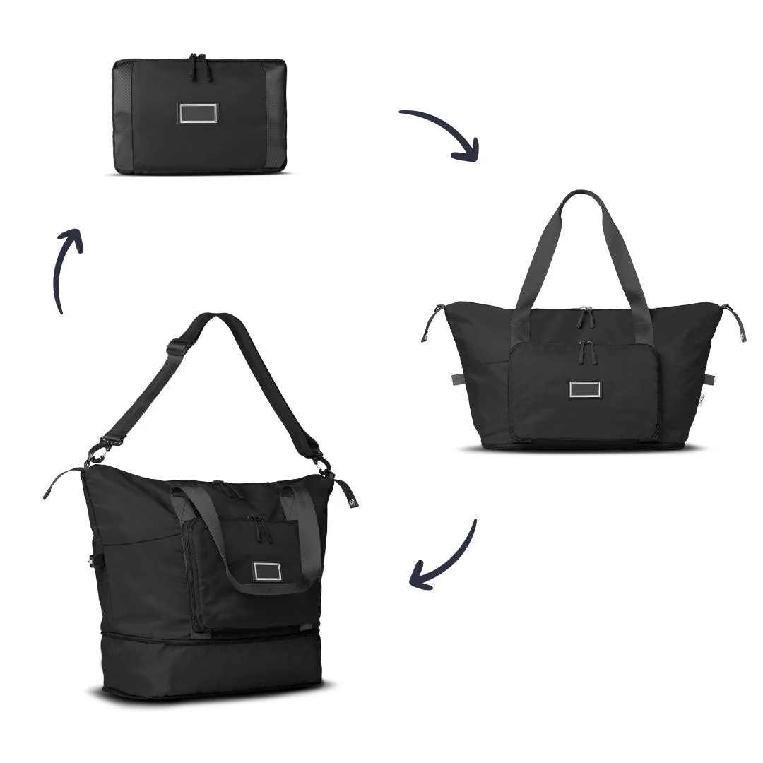 Manufacturers Custom Logo Large Waterproof Nylon Folding Organizer Expandable Foldable Luggage Travel Duffle Bag for Men Women - Image 2