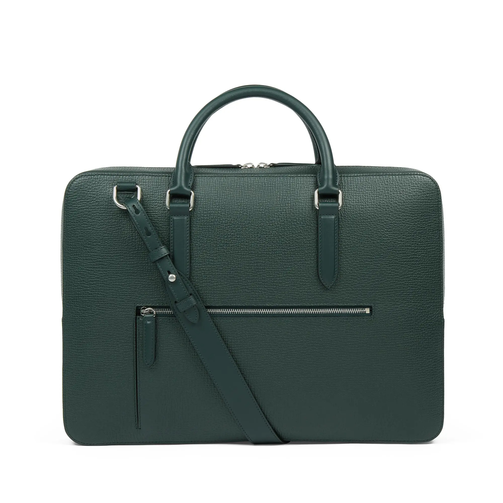Manufacturers Custom With Logo Slim Luxury Premium Work Office Business Travel Grained Leather Briefcase Laptop Bag for Men Women - Image 2
