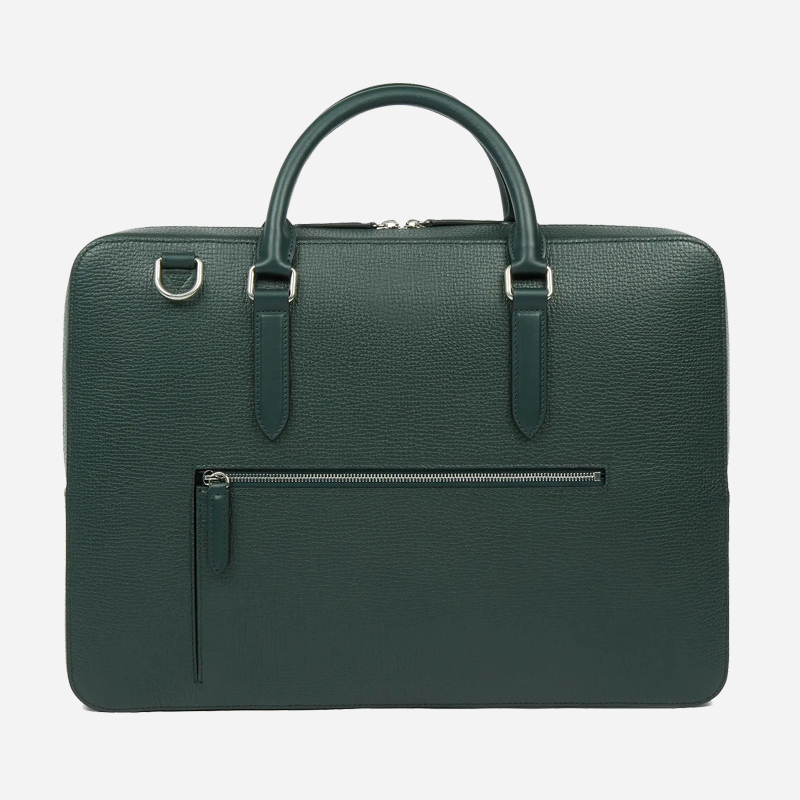 Manufacturers Custom With Logo Slim Luxury Premium Work Office Business Travel Grained Leather Briefcase Laptop Bag for Men Women