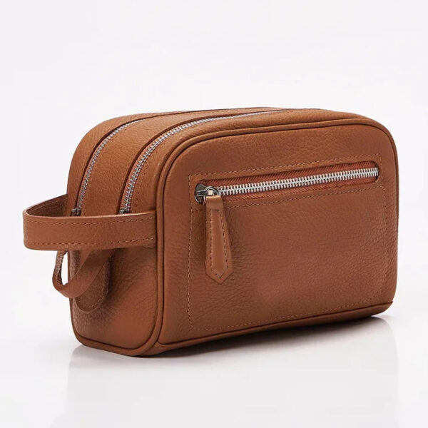 Manufacturers Custom With Logo Luxury Small Portable Waterproof Travel Vegan Pu Leather Wash Dopp Kit Toiletry Bag for Men Women
