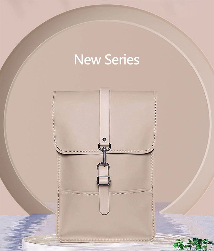 Manufacturers Custom With Logo Fashion Premium Casual Travel Waterproof Vegan Pu Leather Laptop Back Pack Backpack for Men Women - Image 2