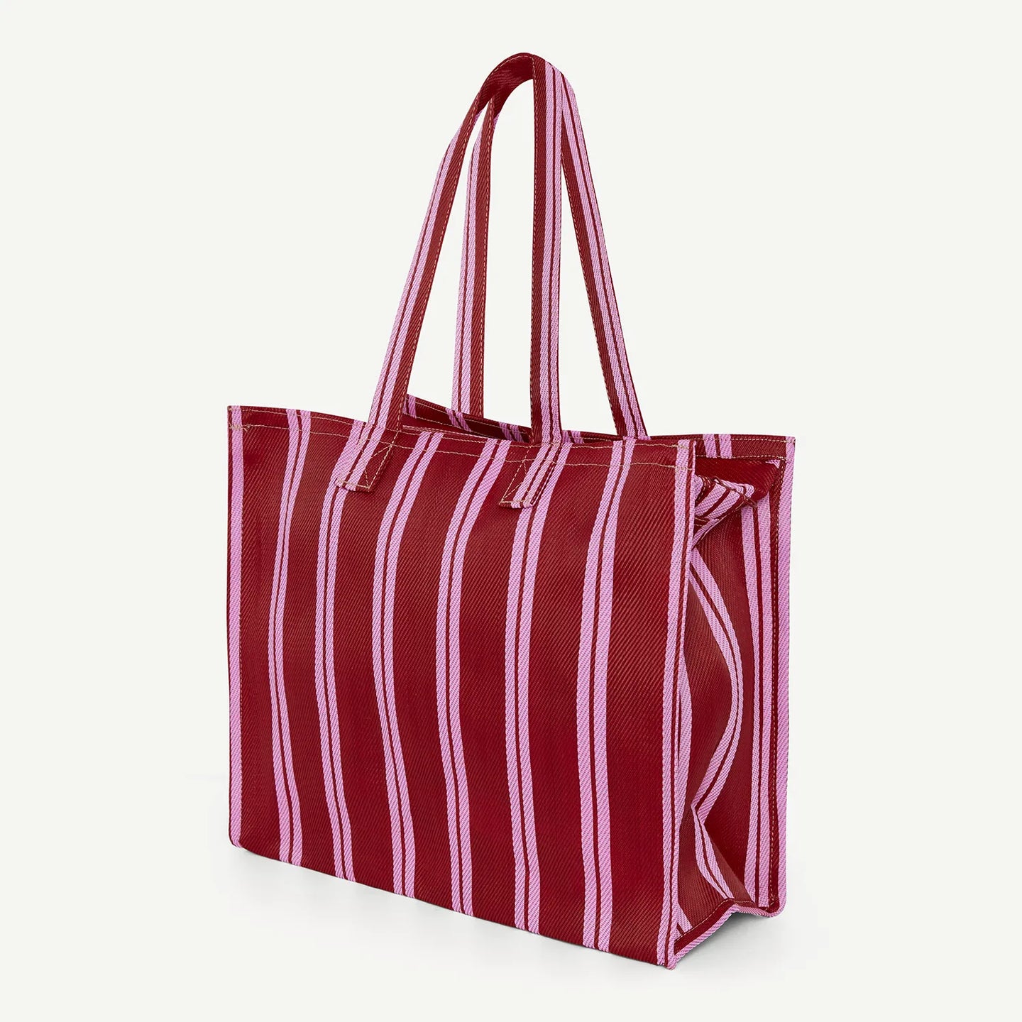 Manufacturers Custom With Printed Logo Personalized Reusable Eco Friendly 100% Recycled Nylon Woven Striped Shopping Tote Bag - Image 2