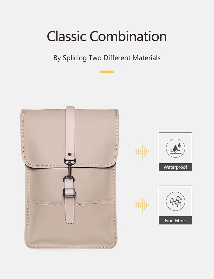 Manufacturers Custom With Logo Fashion Premium Casual Travel Waterproof Vegan Pu Leather Laptop Back Pack Backpack for Men Women - Image 3