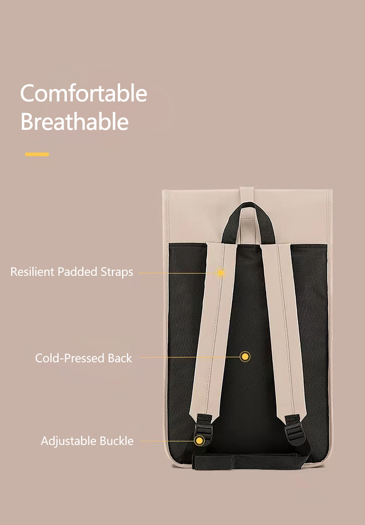 Manufacturers Custom With Logo Fashion Premium Casual Travel Waterproof Vegan Pu Leather Laptop Back Pack Backpack for Men Women - Image 4