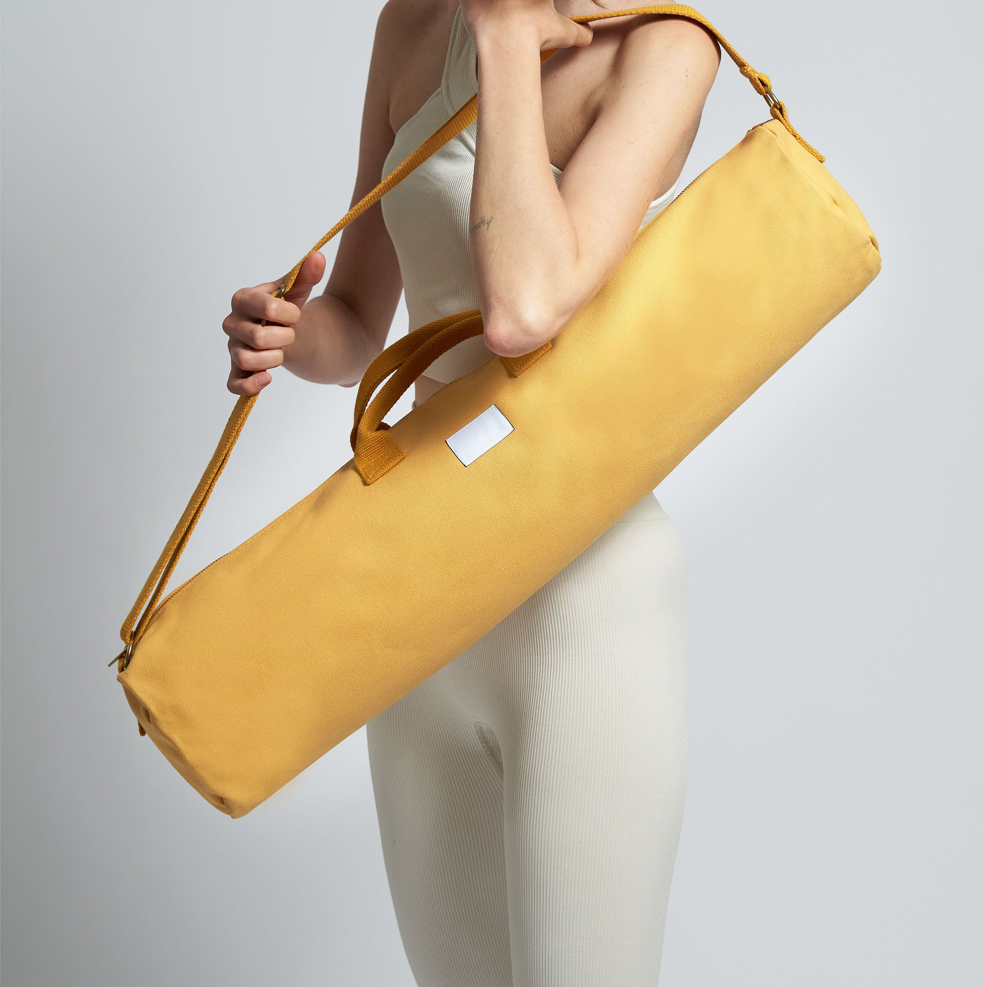 Manufacturers Custom With Logo Adjustable Shoulder Strap Cotton Canvas Sports Gym Pilates Carry Yoga Mat Bag for Women - Image 2