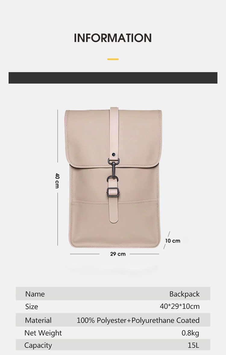 Manufacturers Custom With Logo Fashion Premium Casual Travel Waterproof Vegan Pu Leather Laptop Back Pack Backpack for Men Women - Image 7