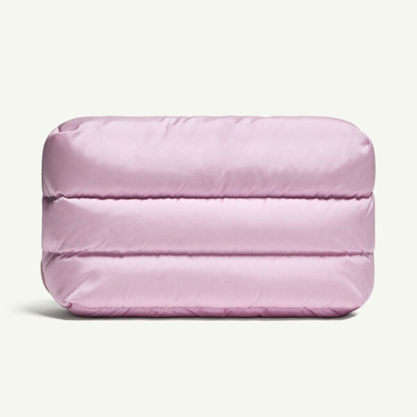Manufacturers Custom Personalized With Logo Soft Cotton Nylon Padded Puffy Puffer Quilted Makeup Cosmetic Pouch Bags for Women