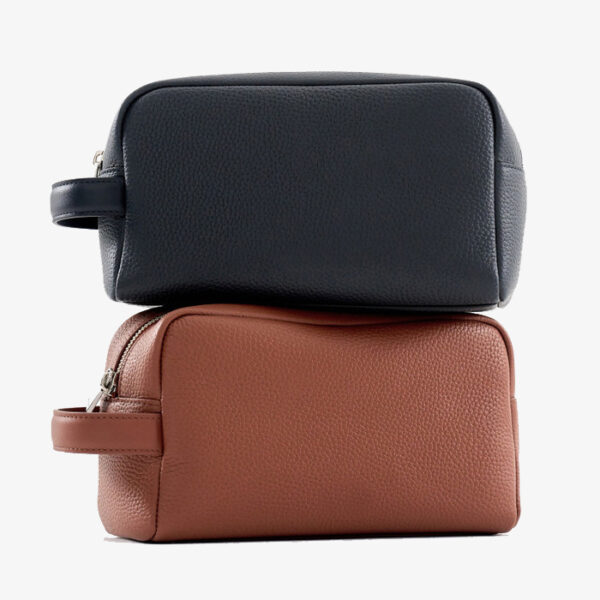 Manufacturers Custom With Logo Designer Luxury Premium Travel Genuine Leather Toilet Wash Dopp Kit Toiletry Bag for Men Women