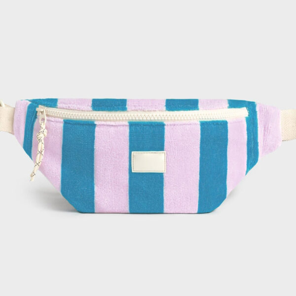 Manufacturers Custom Logo Fashion 100% Organic Cotton Terry Cloth Travel Beach Crossbody Bum Belt Fanny Pack Waist Bag for Women